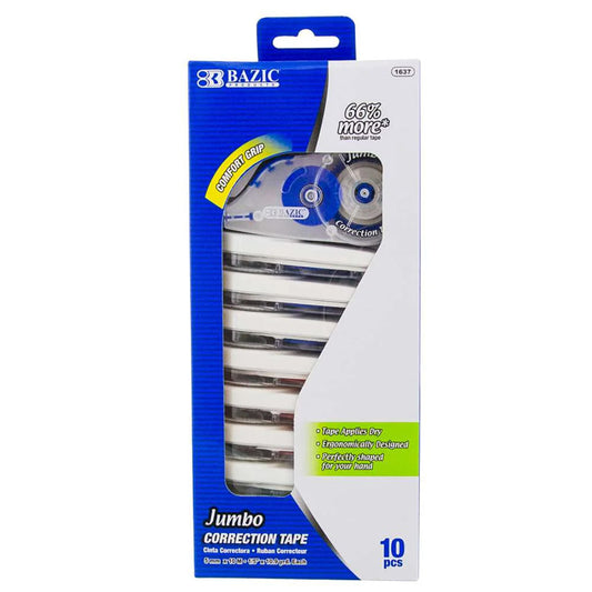 Jumbo Correction Tape with Grip 10Ct (Pack of 2)