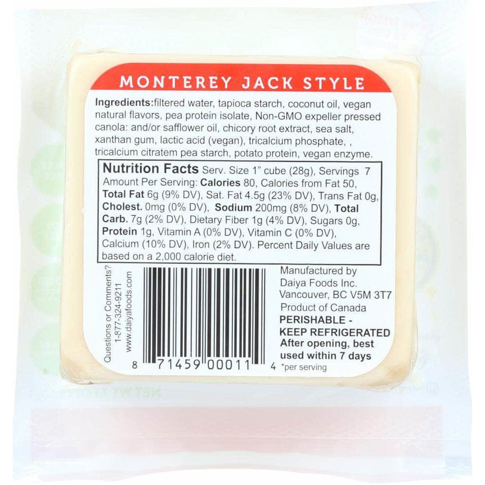 Daiya Daiya Deliciously Dairy Free Jack Style Wedge, 7.1 oz