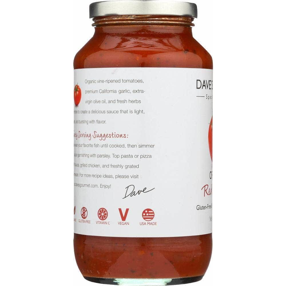 Daves Gourmet Dave's Gourmet Organic Pasta Sauce Red Heirloom, 25.5 Oz