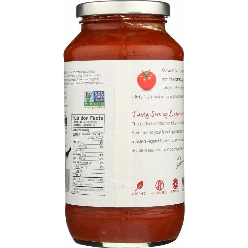 Daves Gourmet Dave's Gourmet Organic Pasta Sauce Spicy Heirloom Marinara, 25.5 Oz