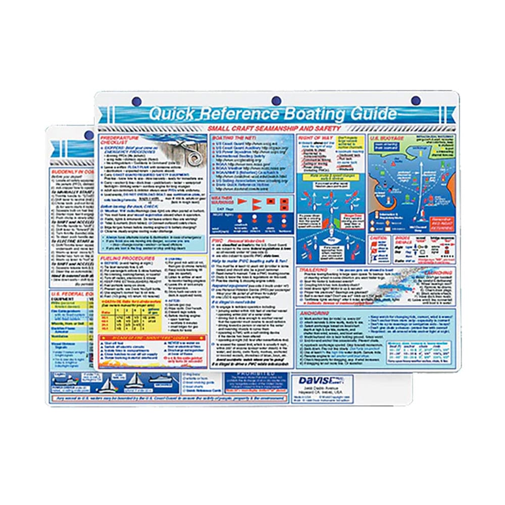 Davis Quick Reference Boating Guide Card (Pack of 2) - Boat Outfitting | Accessories - Davis Instruments