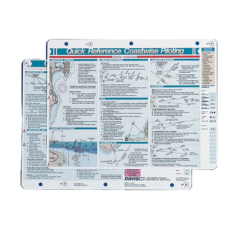 Davis Quick Reference Coastwise Piloting Card (Pack of 2) - Boat Outfitting | Accessories - Davis Instruments