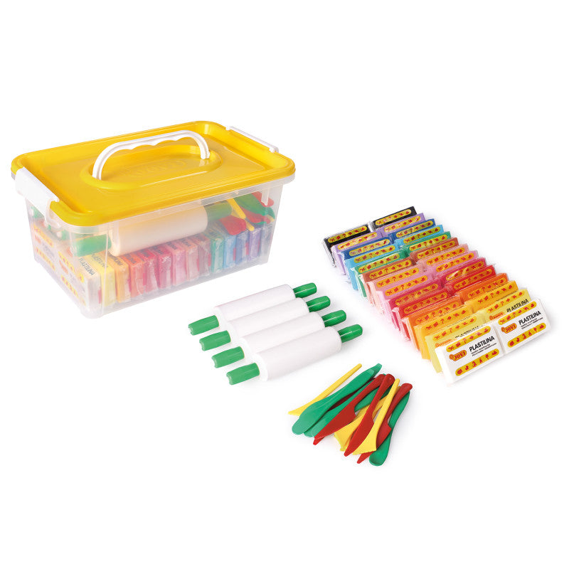 Plastilina Pk 28 Bars with 4 Rollers & 15 Spatulas