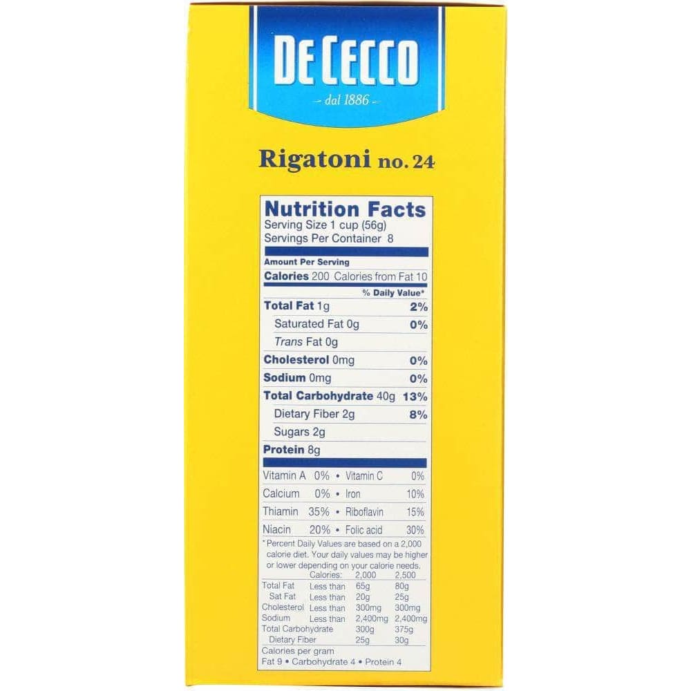 De Cecco De Cecco Pasta Rigatoni, 16 oz