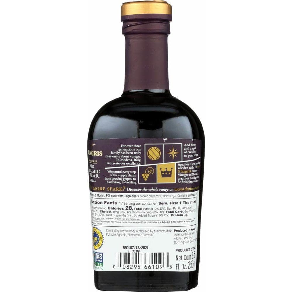 De Nigris De Nigris Aged 3 Years Vinegar Balsamic, 8.5 oz