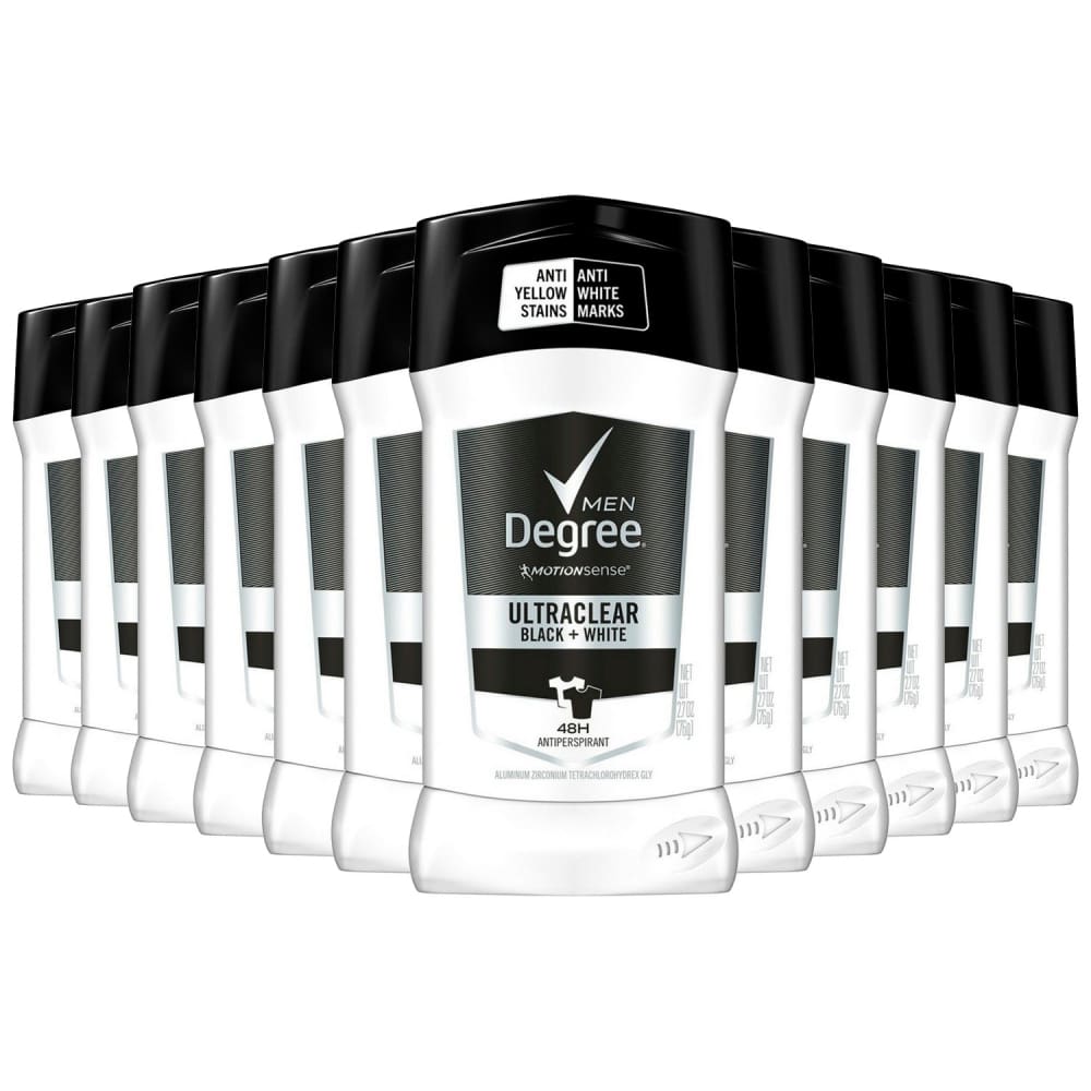 Degree Men Deodorant Ultraclear Black + White Bulk - 2.7 Oz - 12 Pack - Stick - Degree