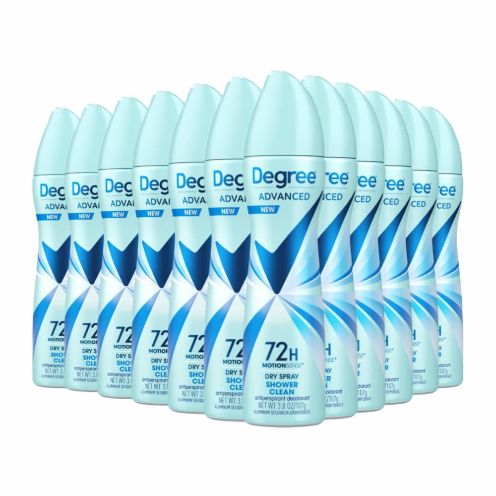 Degree Motion Sense Dry Spray Antiperspirant Shower Clean 3.8 Oz- 12 Pack - Deodorant & Anti-Perspirant - Degree