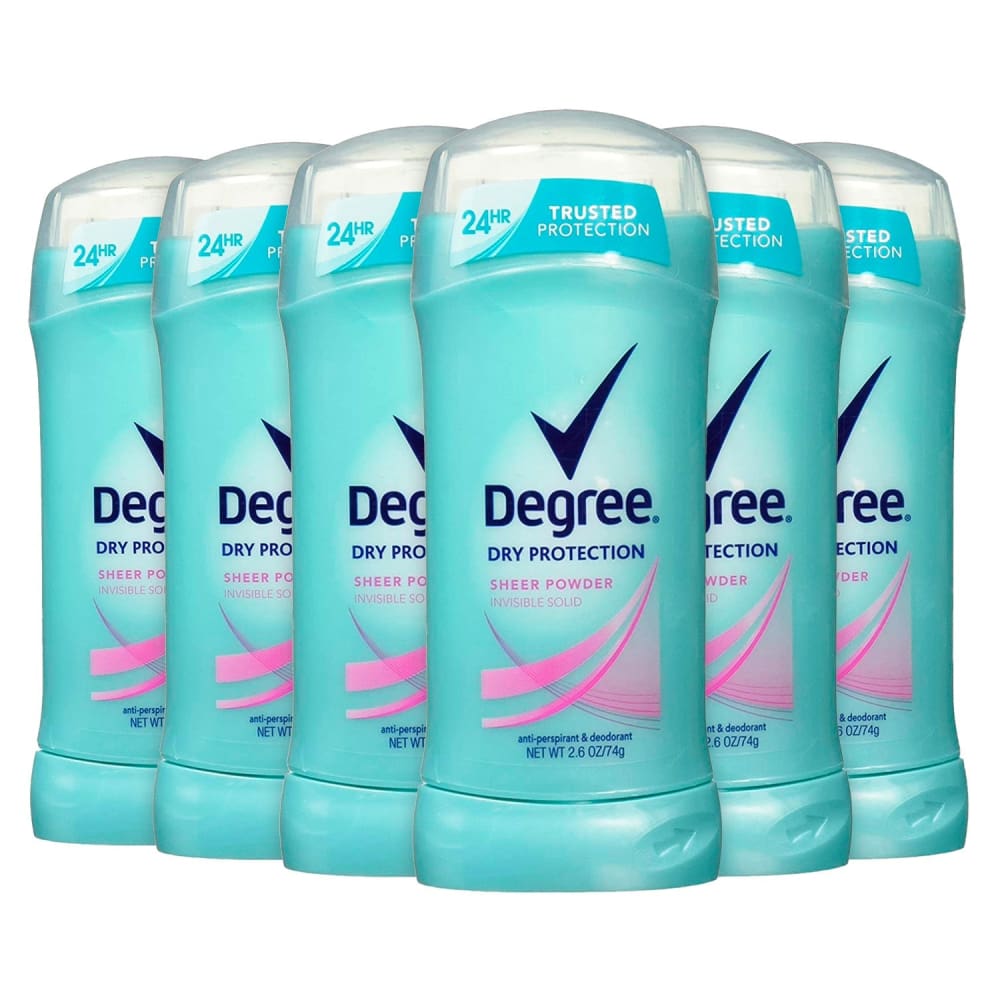 Degree Women Deodorant Invisible Solid Sheer Powder deodorant - 2.6 Oz - 12 pack - Stick - Degree