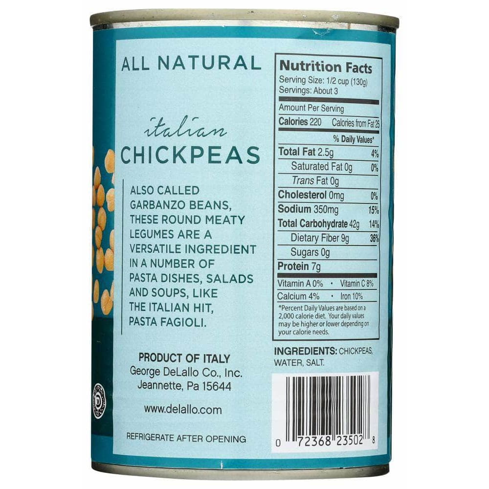 Delallo Delallo Bean chick Peas, 14 oz