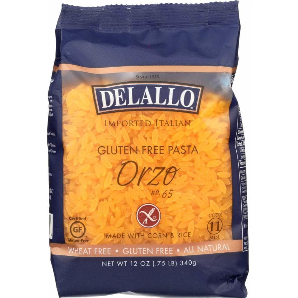 Delallo Delallo Gluten Free Corn & Rice Pasta Orzo No. 65, 12 oz