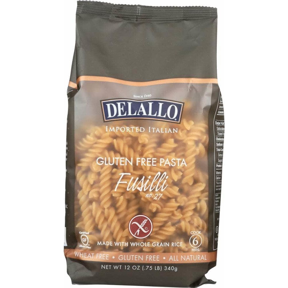 Delallo Delallo Gluten-Free Pasta Whole Grain Rice Fusilli, 12 oz
