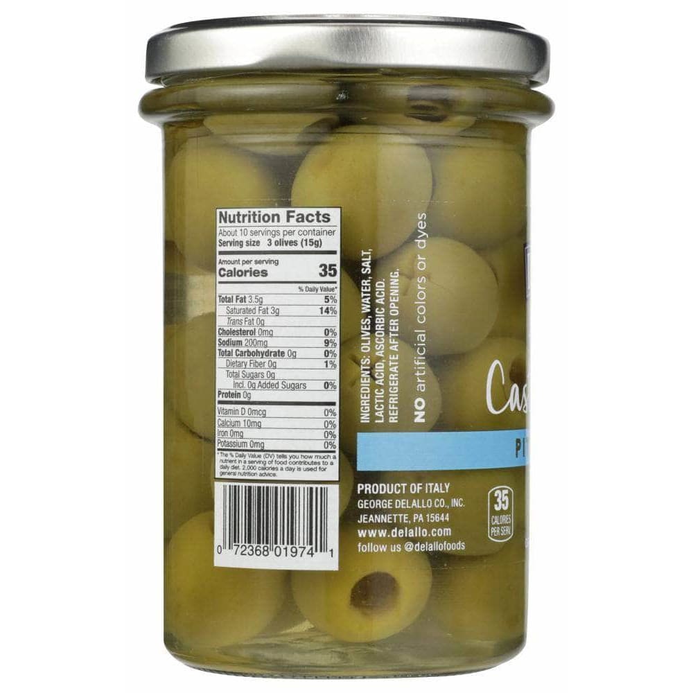 Delallo Delallo Olives Pitted Castelvetrano, 5.3 oz