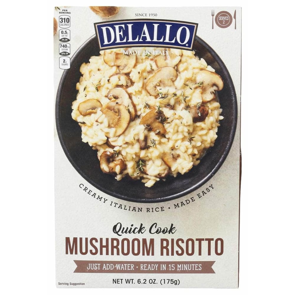 DELALLO Grocery > Pantry > Food DELALLO: Quick Cook Mushroom Risotto, 6.2 oz