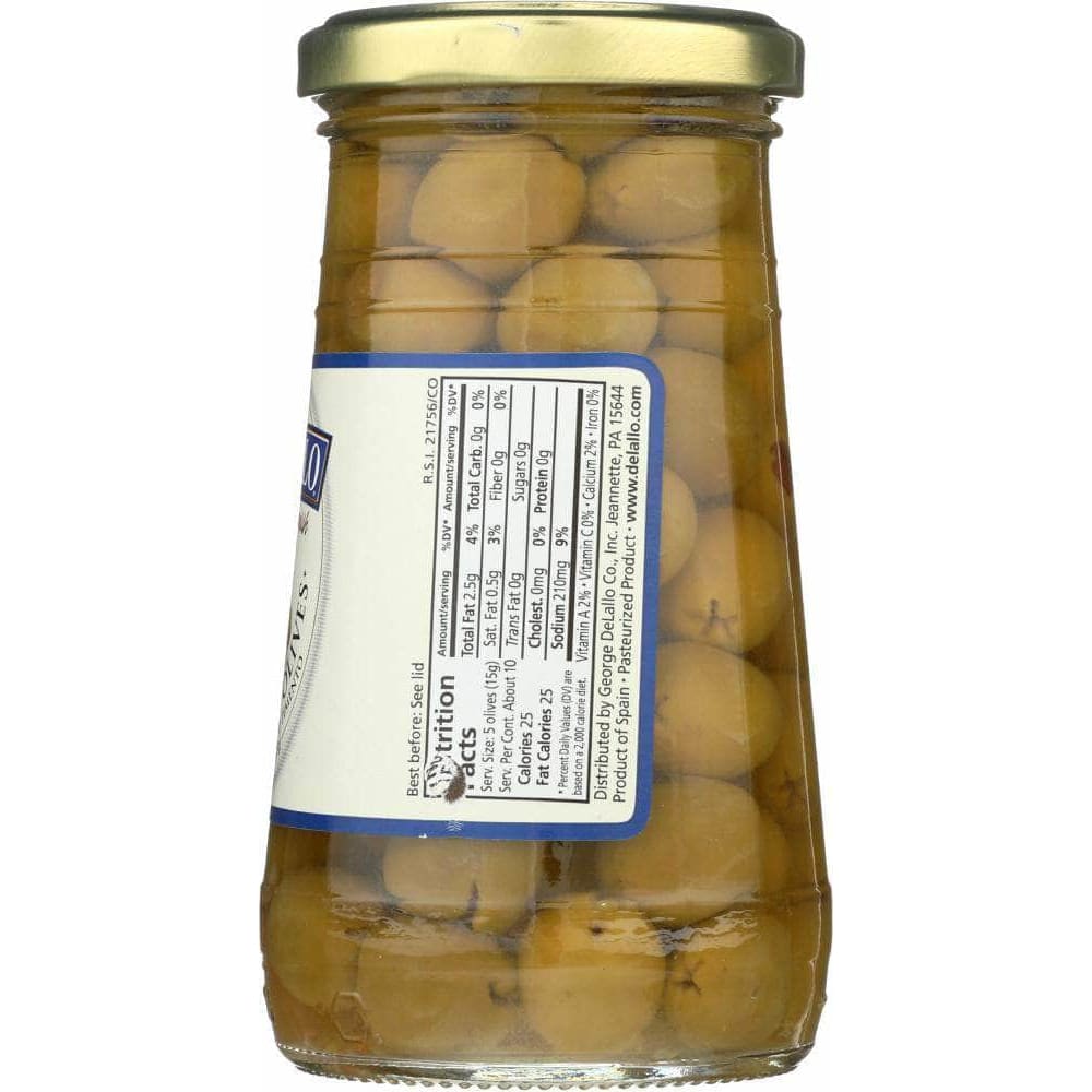 Delallo Delallo Stuffed Manzanilla Olives, 5.75oz