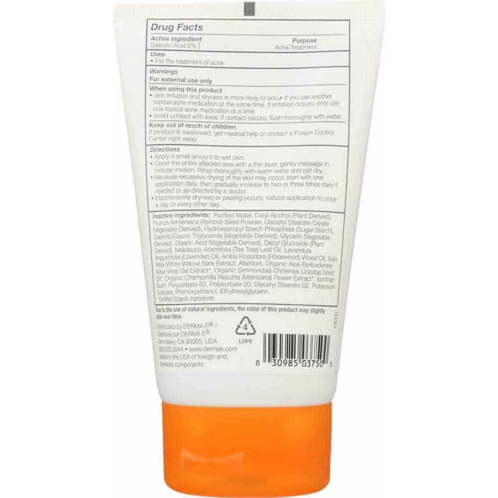 Derma E Derma E Very Clear Acne Scrub 2% Salicylic Acid Acne Medication, 4 oz