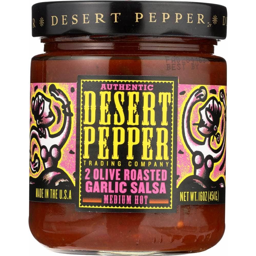 Desert Pepper Desert Pepper 2 Olive Roasted Garlic Medium Hot Salsa, 16 oz