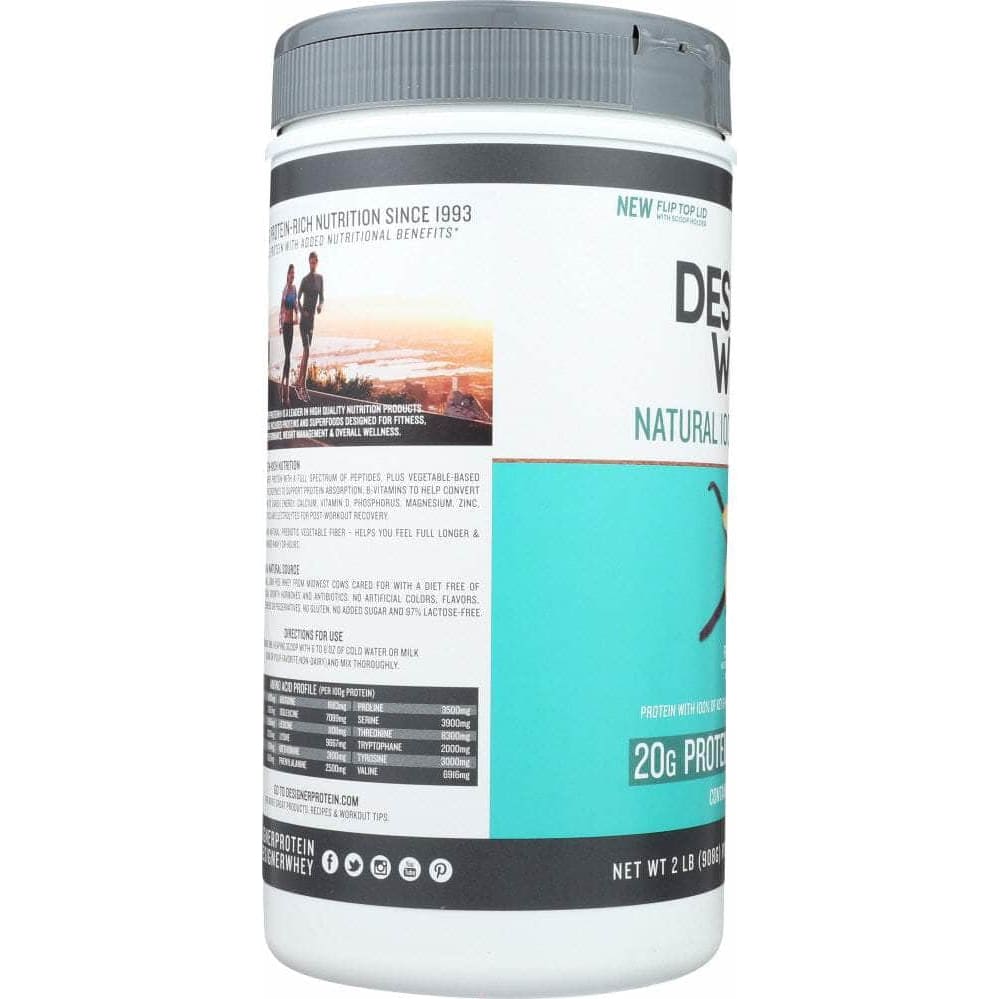 DESIGNER PROTEIN Designer Protein Whey 100% Premium Protein French Vanilla, 2 Lb