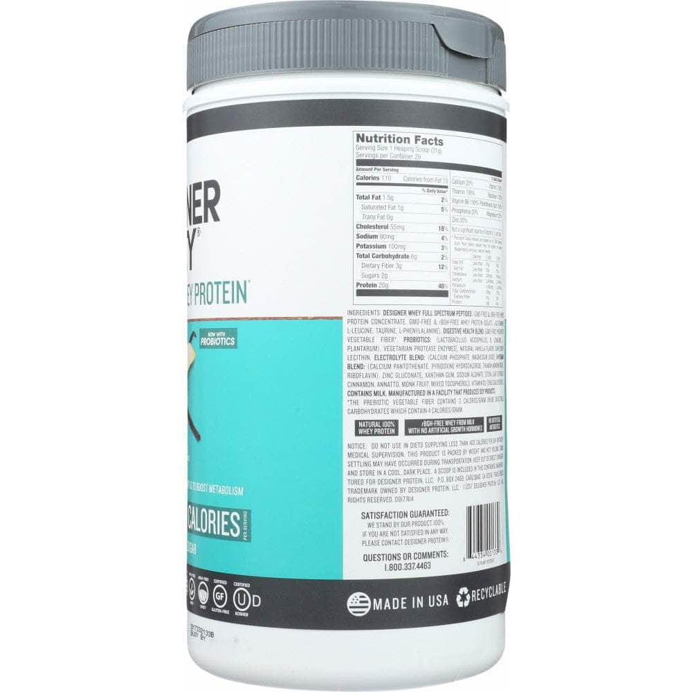 DESIGNER PROTEIN Designer Protein Whey 100% Premium Protein French Vanilla, 2 Lb