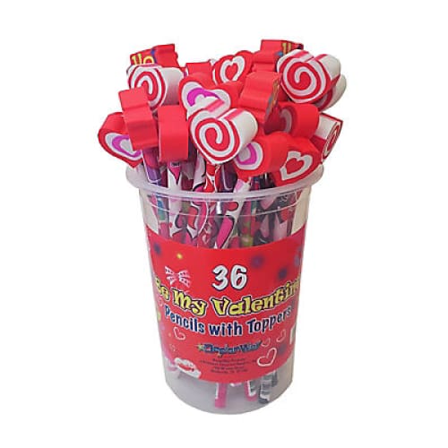 DesignWay Valentine Topper Pencils 36 ct. - Home/Office & School Supplies/School Supplies/ - ShelHealth