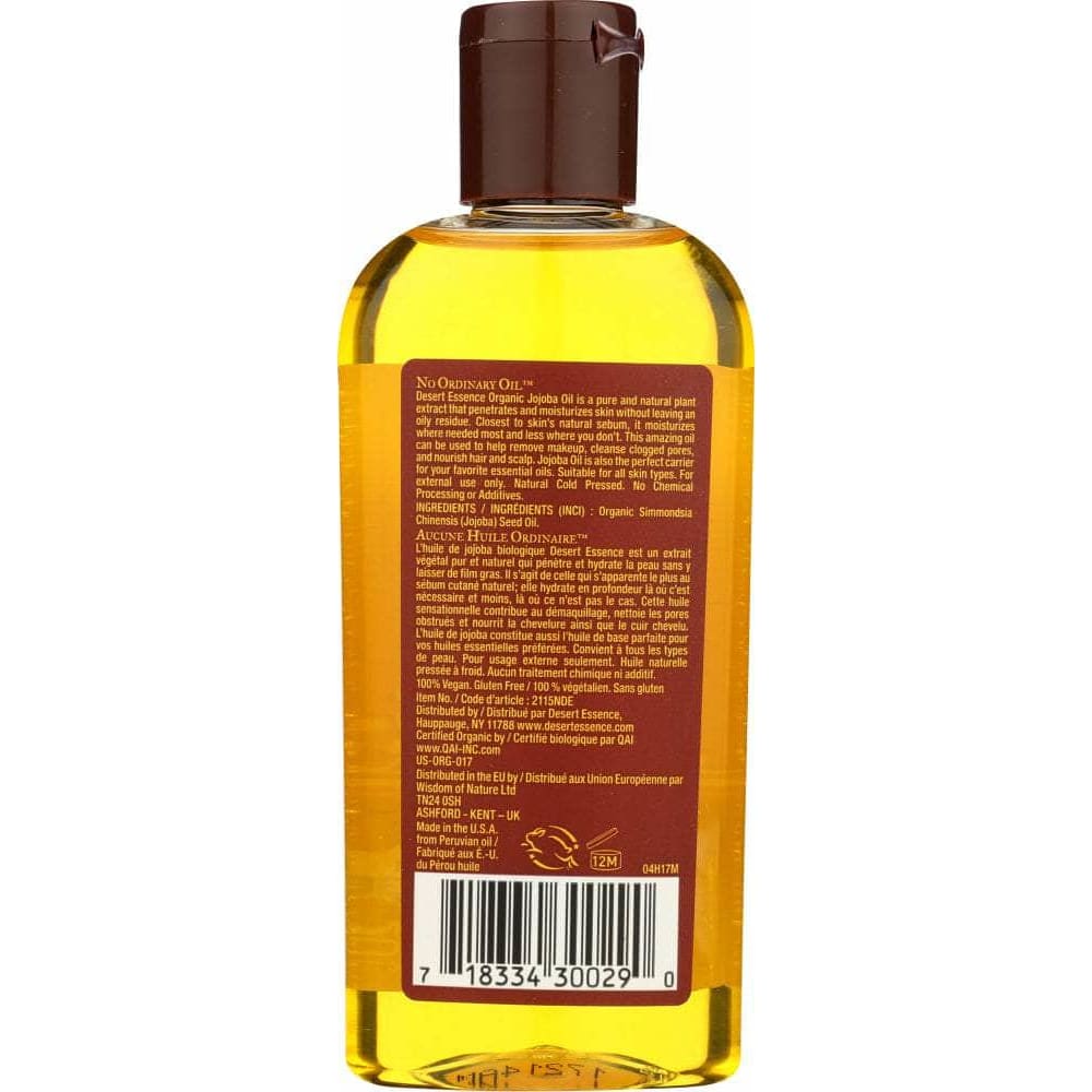 DESERT ESSENCE Dessert Essence Organic Jojoba Oil For Hair Skin & Scalp, 4 Oz