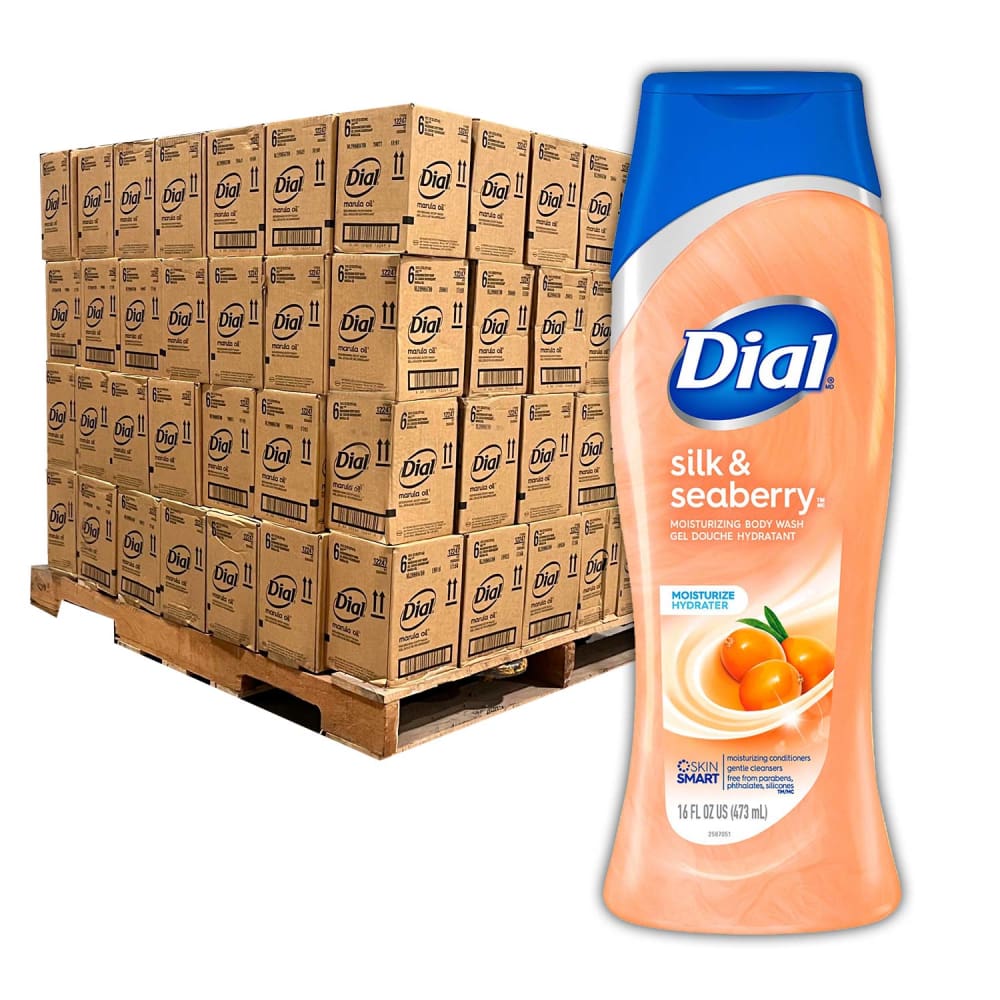 Dial Body Wash Pallet - 8 Fragances - 16Fl Oz - 200 Boxes - 6 Bottles each - Body Wash - Dial