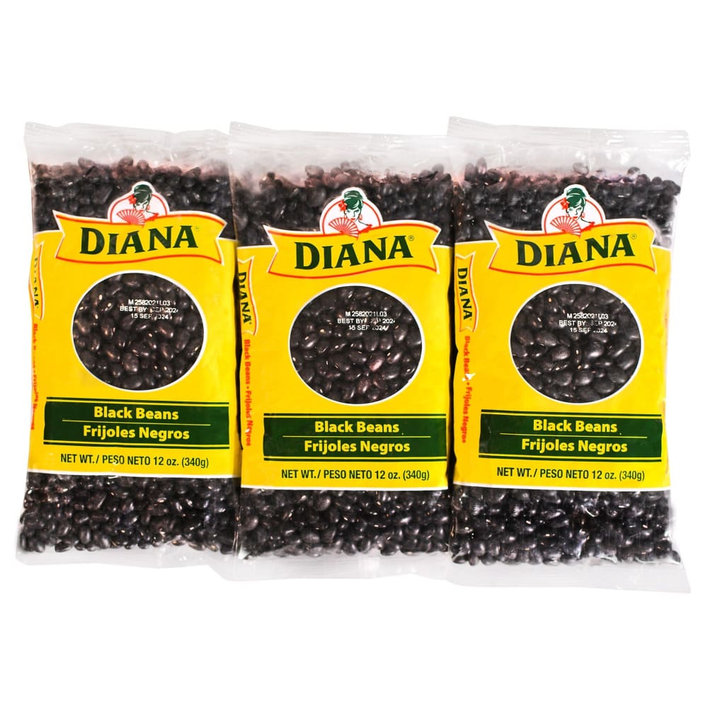 Diana Dry Black Beans Bulk Dry Bags 6 Bags/12 oz. - Diana