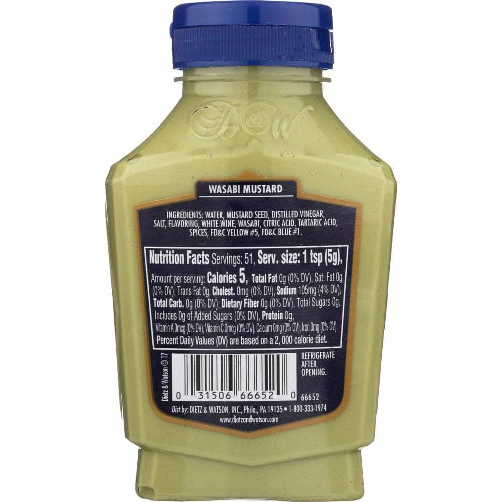 DIETZ & WATSON Dietz & Watson Wasabi Mustard, 9 Oz