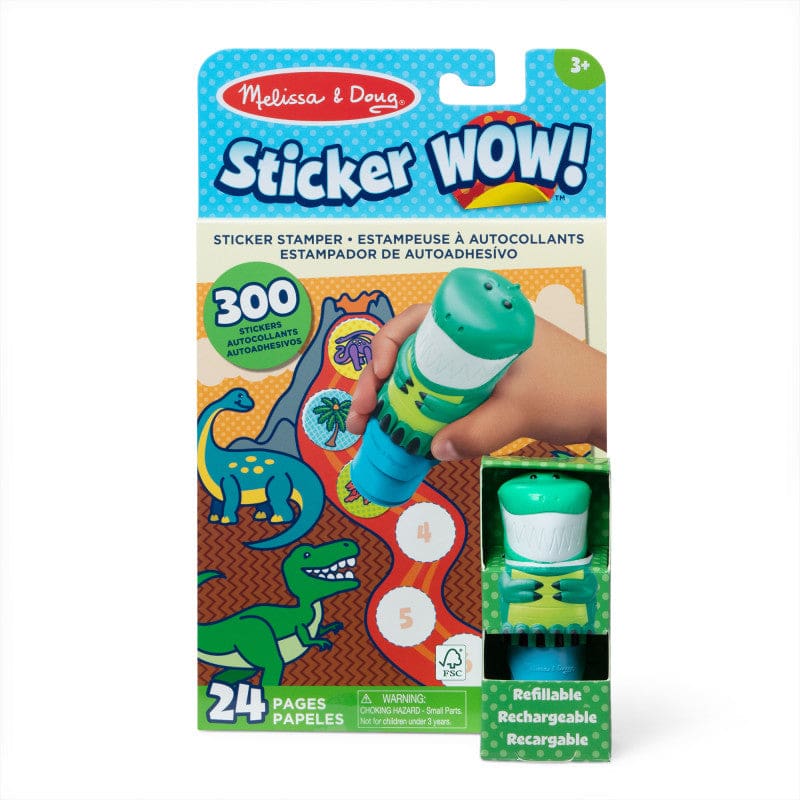 Dinosaur Activity Pad Set Sticker Wow (Pack of 3) - Art Activity Books - Melissa & Doug