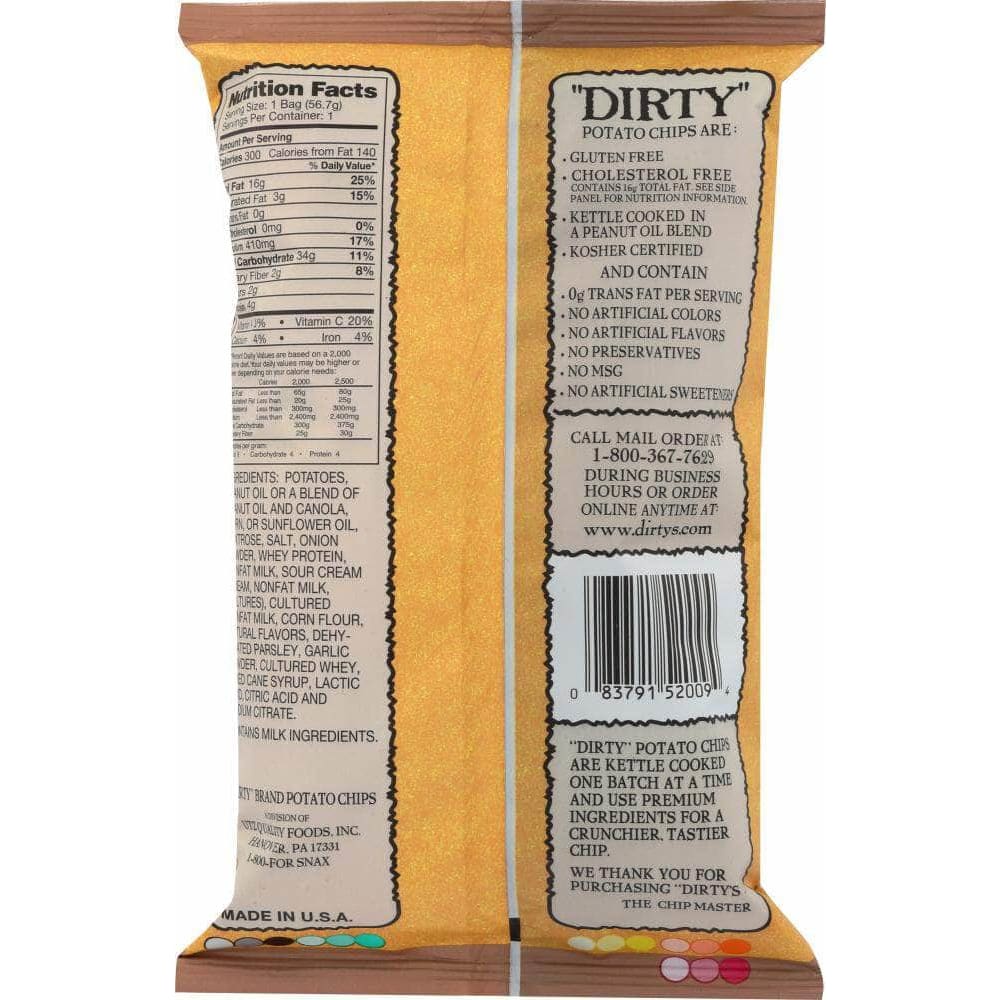 Dirty Potato Chips Dirty Potato Chip Chips Sour Cream Onion, 2 oz