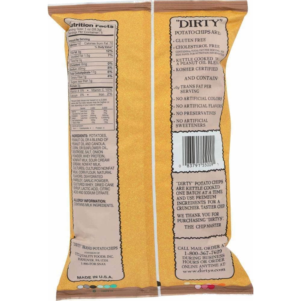 Dirty Potato Chips Dirty Potato Chip Chip Potato Sour Cream & Onion, 5 oz