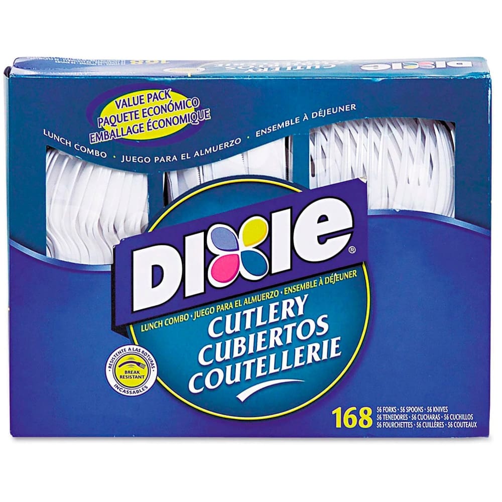 Dixie Cutlery Combo Box Heavyweight Polypropylene White 168 ct - Disposable Cutlery - Dixie