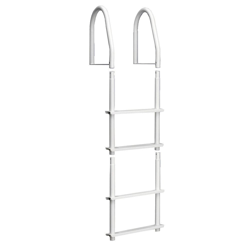 Dock Edge Fixed 4 Step Ladder Bright White Galvalume - Anchoring & Docking | Ladders - Dock Edge