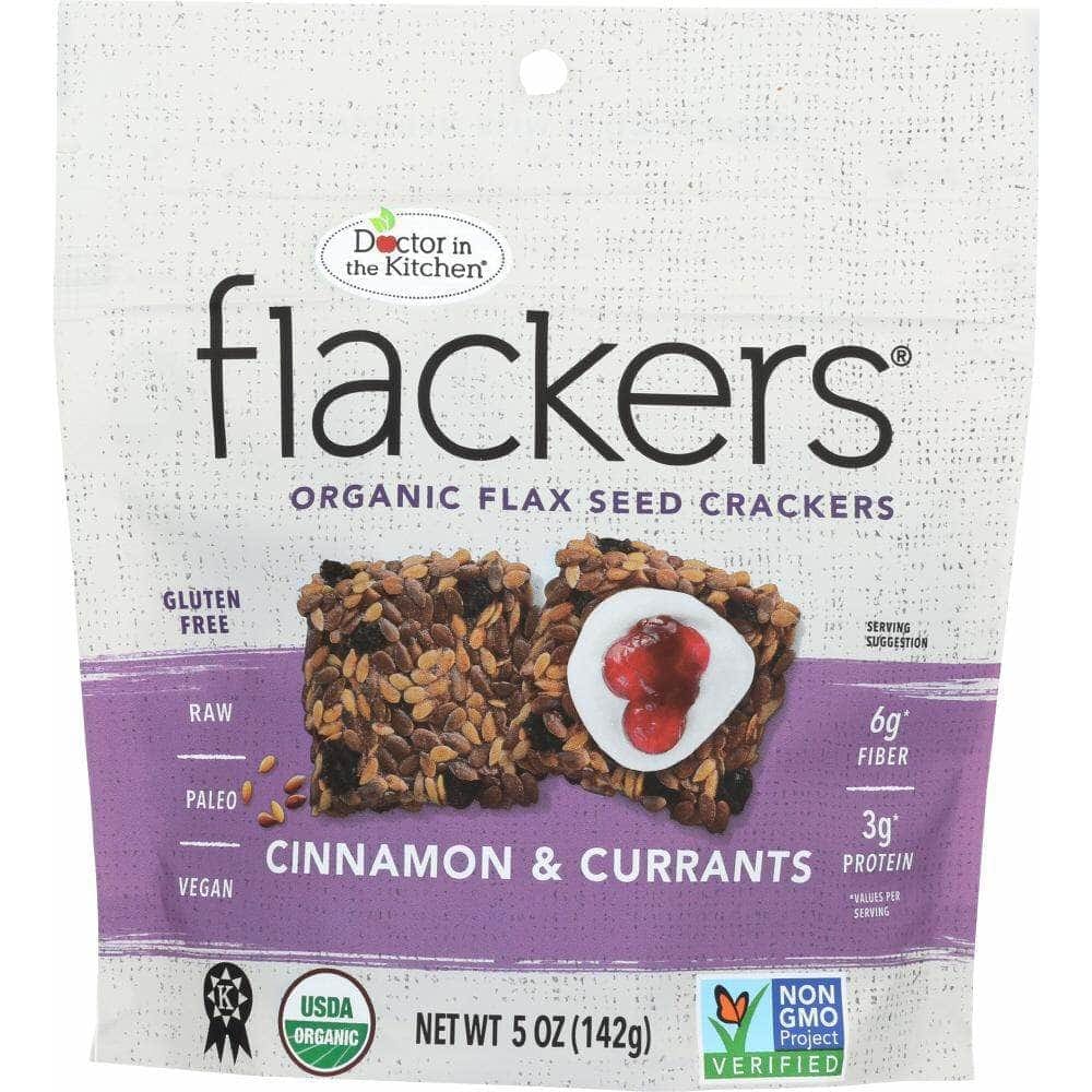 Flackers Doctor In The Kitchen Flackers Flax Seed Crackers Cinnamon & Currants, 5 oz