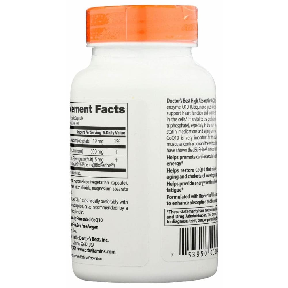 DOCTORS BEST Doctors Best Coq10 High Absorption 600Mg, 60 Vc