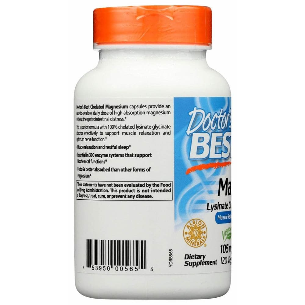 DOCTORS BEST Doctors Best Magnesium Lysinate Glycnt, 120 Vc