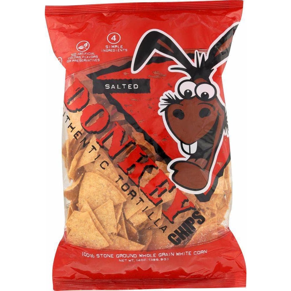 Donkey Donkey Chip All Natural Authentic Tortilla Chips Salted, 14 oz