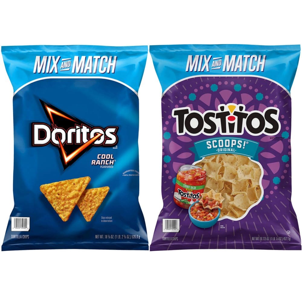 Doritos Cool Ranch and Tostitos Scoops! Tortilla Chips Bundle (2 ct.) - Snacks Under $10 - Doritos