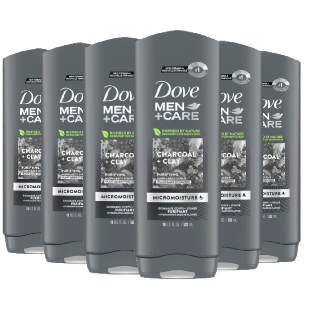 Dove Men +Care Body Wash Charcoal & Clay - 13.5 oz/ 400 ml- 6 Pack - Body Wash - Dove