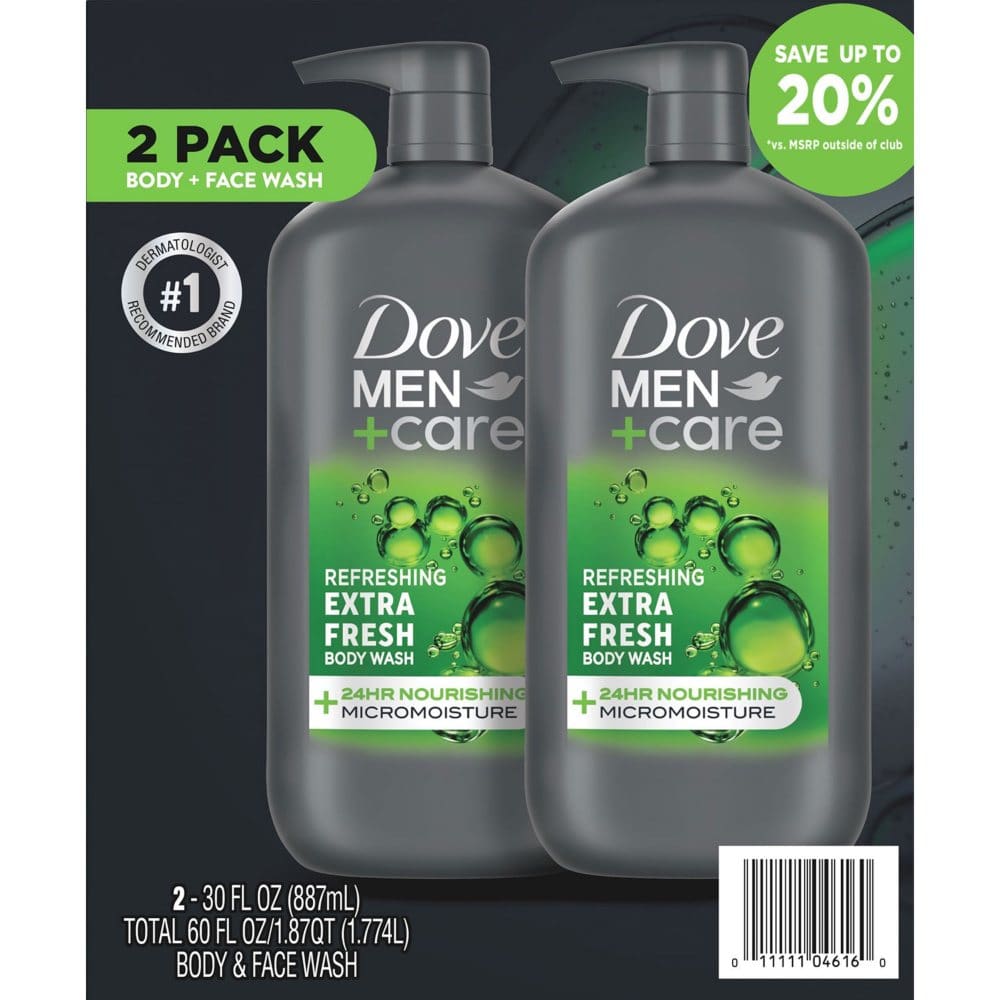 Dove Men+Care Body and Face Wash Extra Fresh (30 fl. oz. 2 pk.) - New Items - Dove