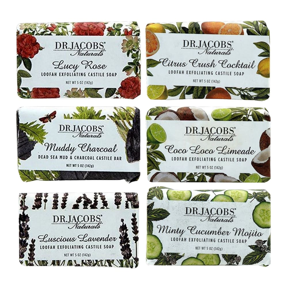 Dr Jacobs Naturals Exfoliating Castile Bar Soap Mix 6 pk. - Dr