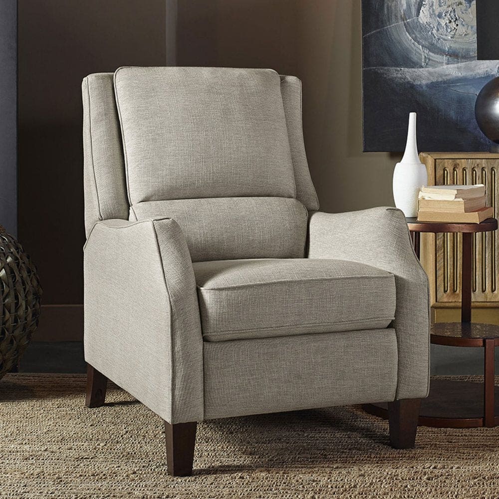 Drexel Ashland Cream Fabric Hi-Leg Pushback Recliner - Recliner Chairs - Drexel