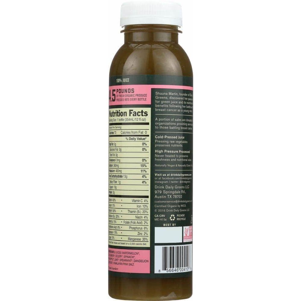 Daily Greens Drink Daily Greens Renew Hydrating Greens Cold Pressed Juice, 12 oz