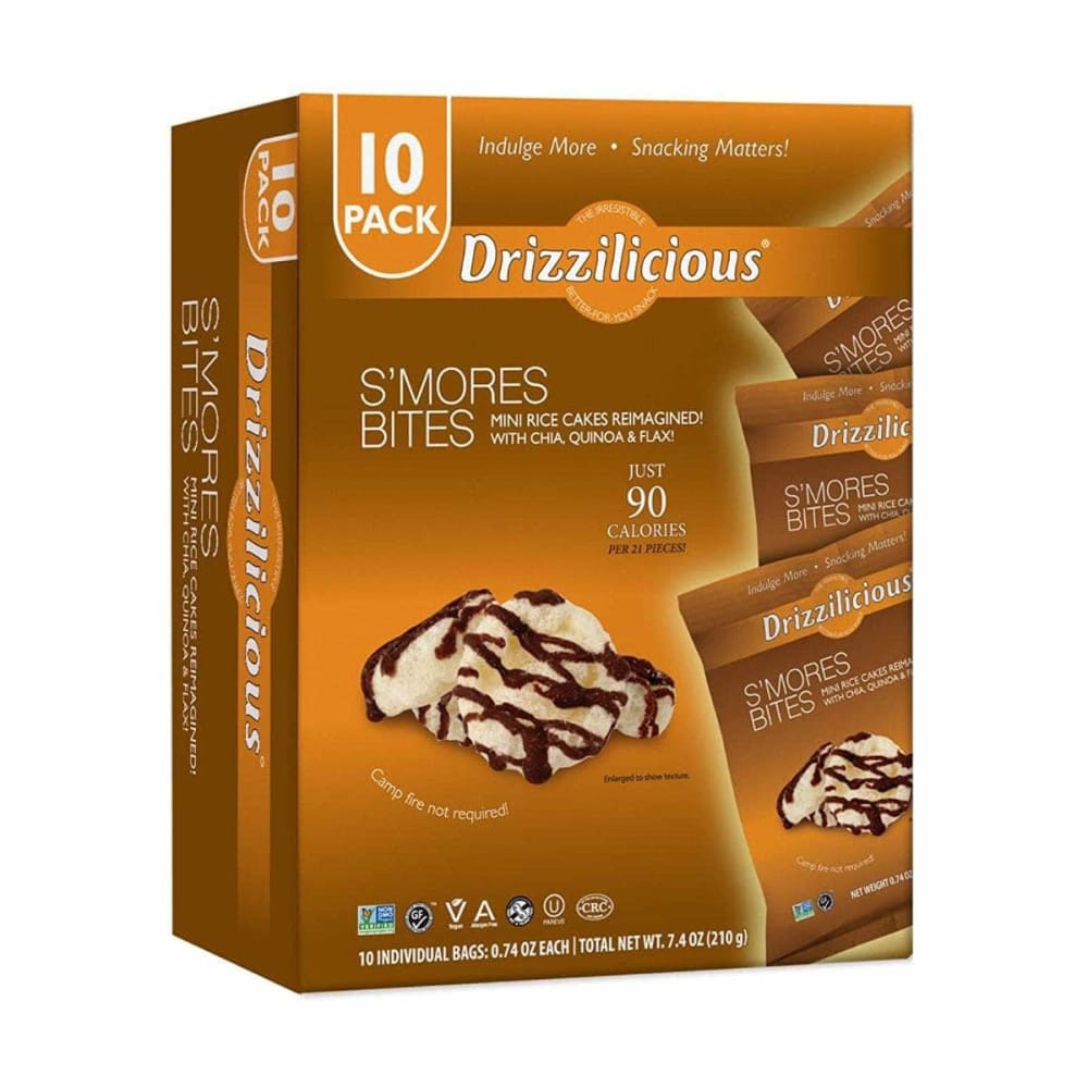 DRIZZILICIOUS Grocery > Snacks > Crackers > Crackers Rice & Alternative Grain DRIZZILICIOUS: Rice Crisp Smores 10Pk, 0.74 oz