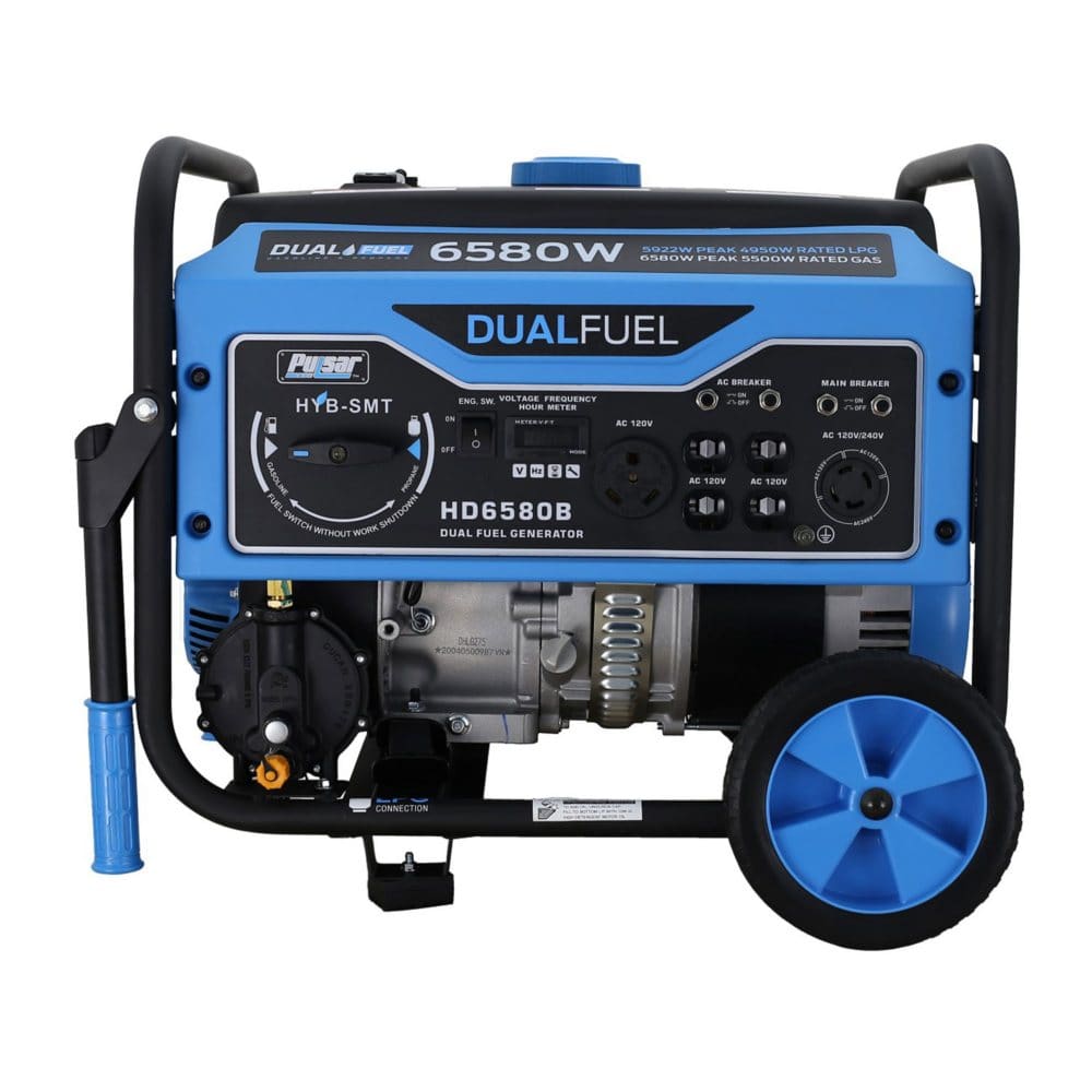 Dual-Fuel Generator 6580W Peak 5500W Rated (Gasoline)/5300W Peak 4700 Rated (Propane) - Pulsar - Dual-Fuel