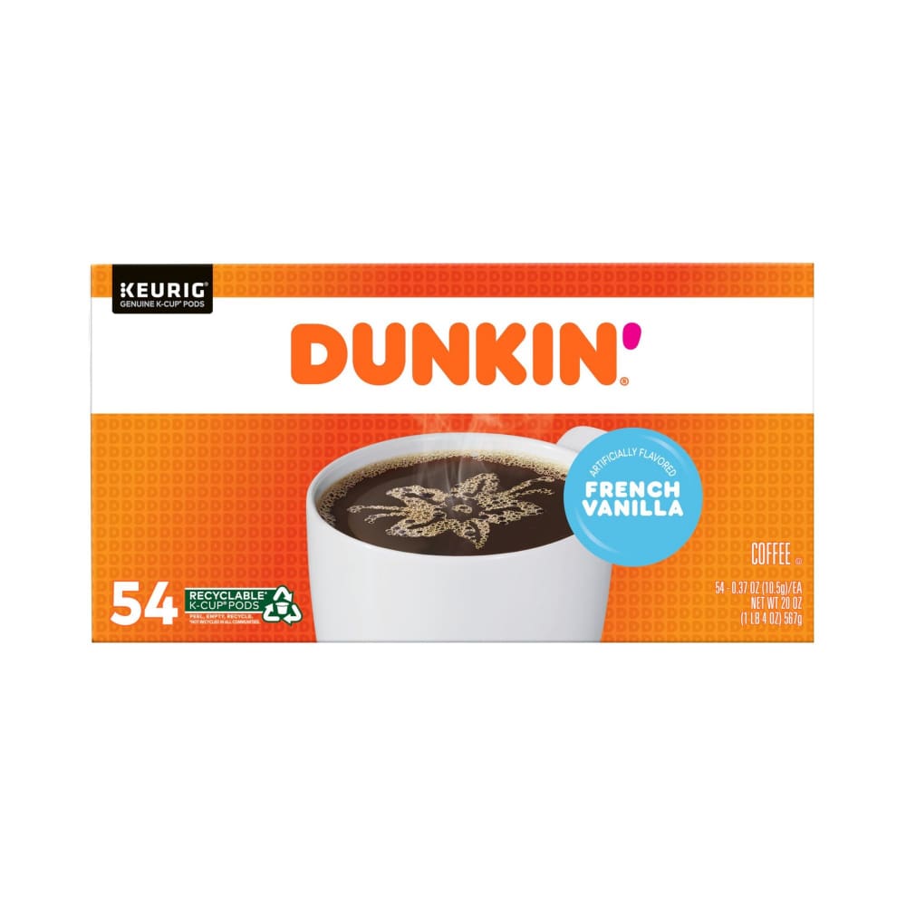 Dunkin’ French Vanilla K-Cup Pods 54 ct. - Home/Grocery Household & Pet/Coffee Tea & Creamer/Coffee/ - Unbranded