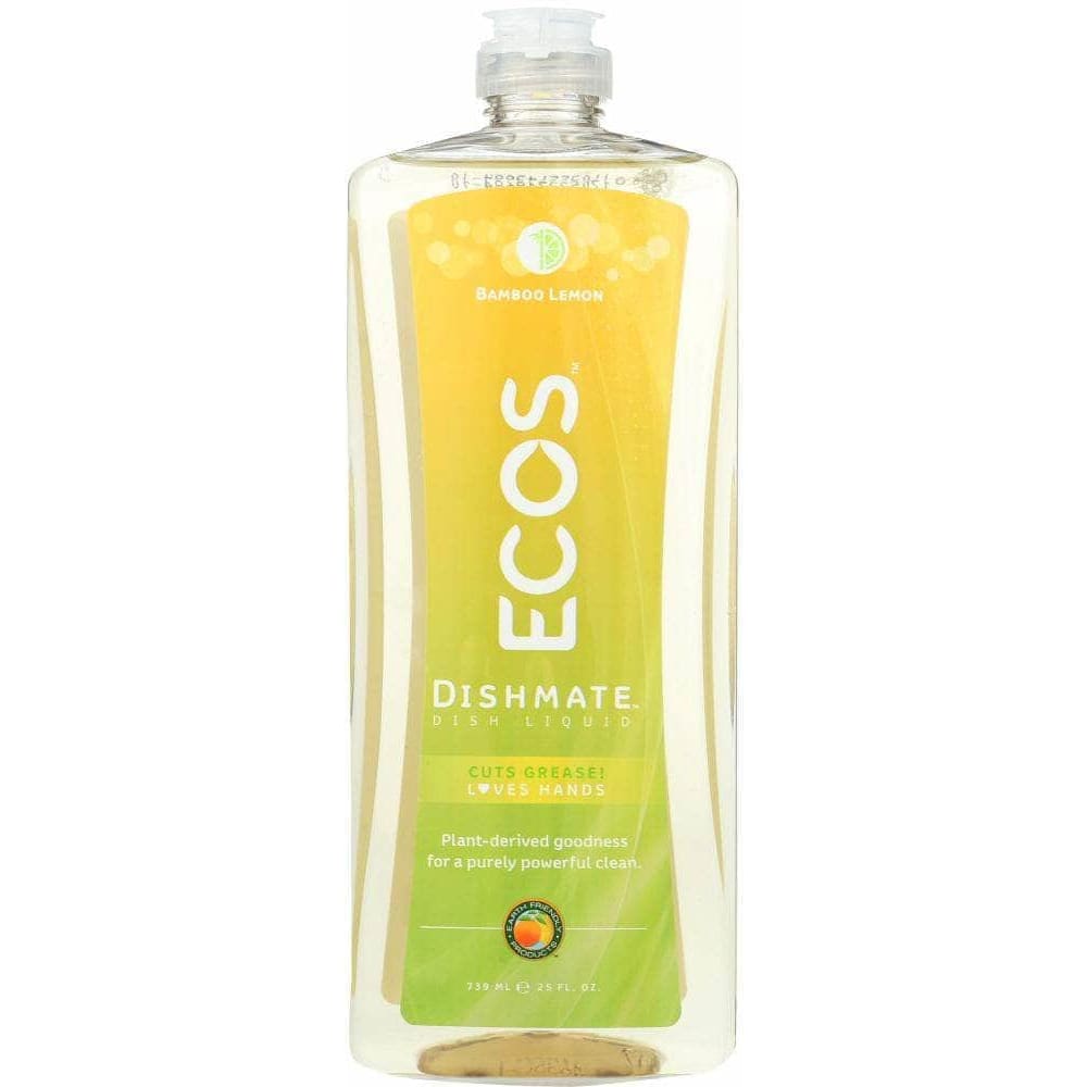 Ecos Earth Friendly Dishmate Bamboo Lemon Dishwashing Liquid, 25 oz