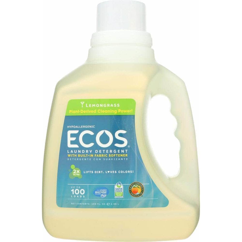 Ecos Earth Friendly Ecos 2x Ultra Laundry Detergent Lemongrass, 100 oz