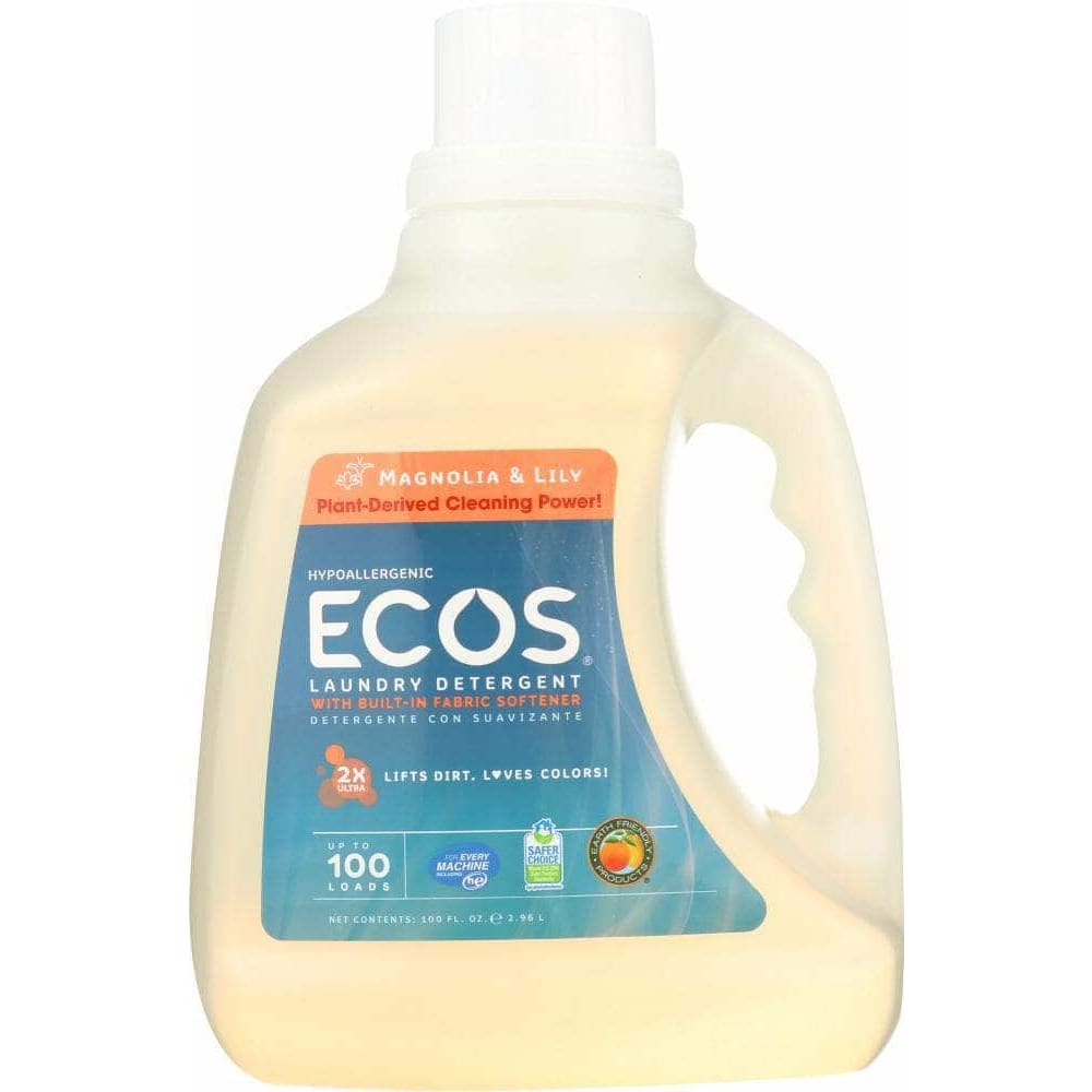 Ecos Earth Friendly Ecos 2x Ultra Liquid Laundry Detergent Magnolia and Lily, 100 oz