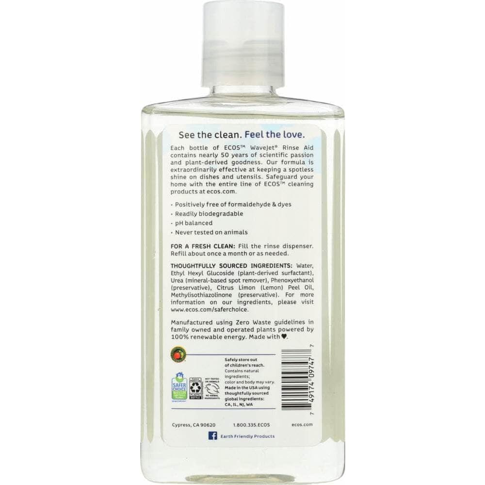 Ecos Earth Friendly Wave Jet Rinse Aid, 8 oz