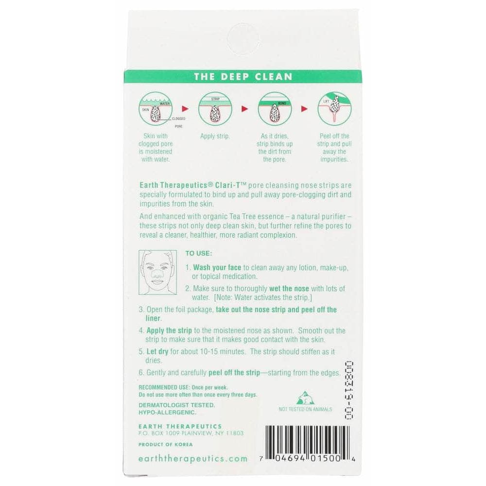 EARTH THERAPEUTICS Earth Therapeutics Clari T Cleansing Strips, 1 Ea